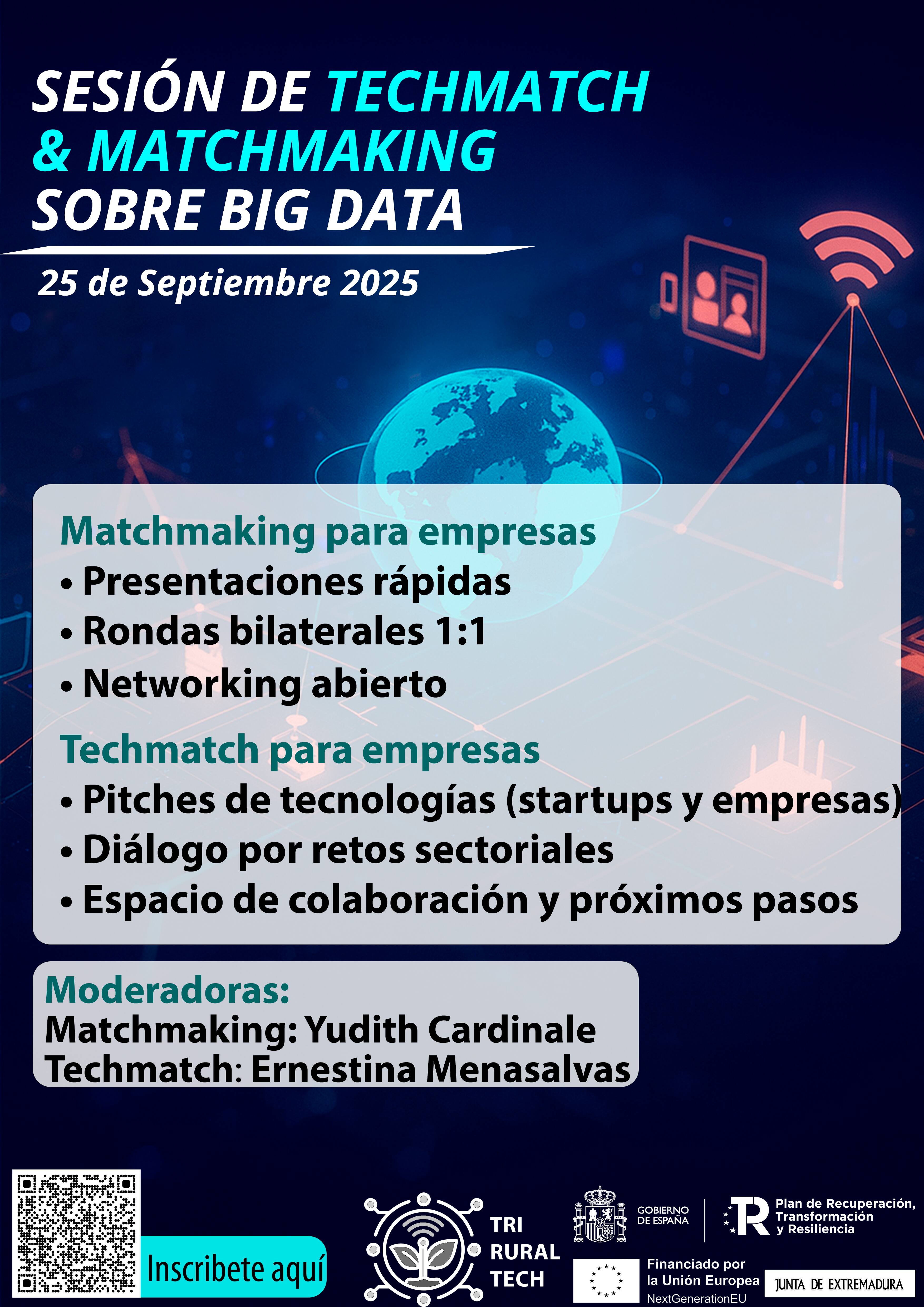 TriRuralTech impulsa la innovaci&oacute;n en Big Data con sesiones de Techmatch y Matchmaking conectando startups extreme&ntilde;as
